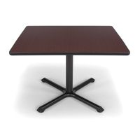 OFM Core Collection 36" Multi-Purpose Square Table with X-Style Pedestal Base, in Mahogany