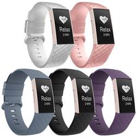 Recoppa Compatible with Fitbit Charge 3 Bands, Soft Silicone Replacement Wristbands for Fitbit Charge 3 and Fitbit Charge 3 SE, Women Men Large Small 5 Packs