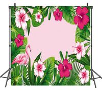 photo Banner for Baby Shower Flamingo Photo Backdrop for Party Photography Backdrops with Leaves Flowers Studio Photo Props Party Decor