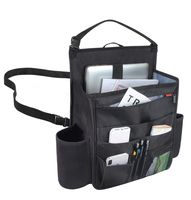 LUXJA Car Front Seat Organizer with Laptop and Tablet Storage Pockets, Car Seat Organizer with Back Adjustable Straps, Black