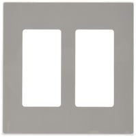 Leviton 80309-SGY 2-Gang Decora Plus Wallplate Screwless Snap-On Mount, Gray, 20-Pack