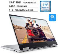 Lenovo Yoga 2-in-1 15.6" Full HD Micro-Edge Touchscreen Laptop, Intel Core i7-7700HQ up to 3.8GHz, 24GB RAM, 1TB PCIe NVMe M.2 SSD, Backlit Keyboard, Wireless-AC, Bluetooth 4.1, Windows 10, Platinum