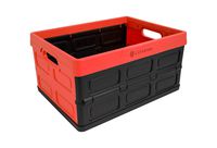 Lotus USA Fold-It Foldable Stackable Hardside Storage Crate, 33 Quart (Red, 1-Pack)