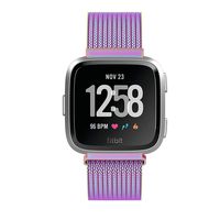 Yutior Metal Bands Compatible with Fitbit Versa 2 / Fitbit Versa Lite & SE/Fitbit Versa Smart Watch, Stainless Steel Metal Replacement Small Large for Women Men, Black, Champagne, Rose Gold, Silver