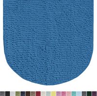 Gorilla Grip Original Luxury Chenille Oval Bath Rug Mat, 42x24, Extra Soft and Absorbent Large Shaggy Bathroom Rugs, Machine Wash Dry, Plush Carpet Mats for Tub, Shower, and Bath Room, Blue