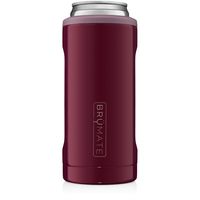 BrüMate Hopsulator Slim Double-walled Stainless Steel Insulated Can Cooler for 12 Oz Slim Cans (Merlot)