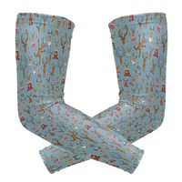 Fashion Sports Arm Supports Cute Reindeer Happy Christmas Gifts Basketball Shooter Sleeves Sunscreen Cuff Stretched Fabric for Football, Volleyball, Baseball Protection, Youth & Adult Sizes(1 Pair)