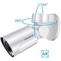 ONWOTE 5MP HD Outdoor IP PTZ PoE Security Camera with Audio, 2592x1944P Super HD, 180° Pan 55° Tilt 4X Optical Zoom Autofocus, Onvif Ethernet Camera, 2.8-12mm Lens, IP65 Waterproof