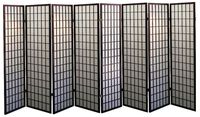 Legacy Decor 8 Panel Japanese Oriental Style Room Screen Divider Espresso Color