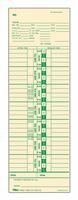 TOPS Time Cards, Weekly, 1-Sided, Numbered Days, 3-1/2" x 10-1/2", Manila, Green Print, 500-Count (1255)
