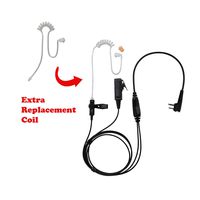 BOMMEOW BCT22RT-M1A 2-Wire Clear Coil Surveillance Kit Earphone for Motorola with Extra Replacement Coil