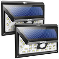 LITOM Original Solar Lights Outdoor, 3 Optional Modes Wireless Motion Sensor Light with 270° Wide Angle, IP65 Waterproof, Easy-to-Install Security Lights for Front Door, Yard, Garage, Deck-2 Pack