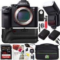 Sony a7R II 42.4MP Full-frame Mirrorless Interchangeable Lens Camera Body + 64GB Battery Grip and Memory Super Trade-In Bundle