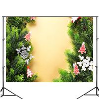 DZJYQ 6.5x5ft(2x1.5m) Merry Christma Tree Leaves Snowflake Children Baby Newborn Party Backdrop Photography Background 455