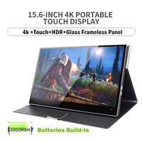 Ever Lustre 15.6 Inch 4K Touch Portable Game Monitor with Type-C HDMI Input Build-in Batteries Build-in Speakers UHD Display for Laptop PS4 Switch Pro Xbox