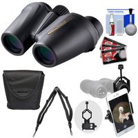 Nikon Prostaff 10x25 Waterproof/Fogproof Binoculars with Case + Bino Harness + Smartphone Adapter + Cleaning Kit