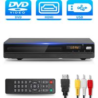DVD Player with HDMI AV Output, DVD Player for TV, Contain HD with AV Cable/ Remote Control/ USB Input, All Region Support Home DVD Players, Tojock