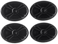 (4) Rockville RMSTS69B 6x9 2000w Waterproof Marine Boat Speakers 2-Way Black