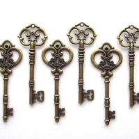 Makhry Mixed 20 Extra Large Antique Bronze Finish Skeleton Keys Rustic Key for Wedding Decoration Favor(Bronze)