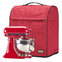 HOMEST Stand Mixer Dust Cover, Storage Bag with Pockets Compatible with KitchenAid Tilt Head & Bowl Lift Models (Fit for Tilt Head 4.5-5 Quart, Red)