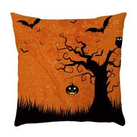 Bosji (17.72" x 17.72") Throw Pillow Covers,Happy Halloween Theme Decoration Pillow Case Holiday Home Decor Linen Printed Zipper Cushion Pillowcase