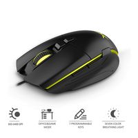 EIRIX Wired Gaming Mouse with 7 Programmable Buttons, RGB Backlit, 4 Adjustable DPI, Ergonomic Optical Laptop PC Gaming Mice for Windows 2000/XP/Vista/7/8/10
