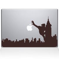 The Decal Guru 2071-MAC-11A-BRO King Kong City Skyline Decal Vinyl Sticker, 11" MacBook Air, Brown