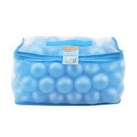 Lightaling 100pcs Blue Ocean Balls & Pit Balls Soft Plastic Phthalate & BPA Free Crush Proof - Reusable and Durable Storage Mesh Bag with Zipper