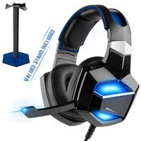 [2019] Full-Feature USB Hardware Decoding True 7.1 Surround Sound, G-Cord USB Gaming Headset with Stand, Cool RGB LED On-Ear Headphones, Noise Cancelling Mic Chat, Long-Corded for Sony PS4 (PA4) PC