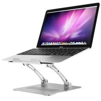 MoKo Laptop Stand, Universal Multi-Angle Adjustable Laptop Holder for Desk Aluminum Notebook PC Desk Holder, Fit with MacBook Pro/Air, Acer, ASUS, HP, Sony, Dell XPS, Lenovo (11 Inch -17 Inch)- Silver