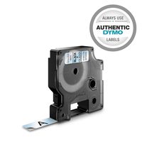 DYMO Authentic D1 Label l DYMO Labels for LabelManager, COLORPOP and LabelWriter Duo Label Makers, Great for Organization, Indoor and Outdoor Use, ½" (12mm), Black Print on Clear Tape, Water Resistant
