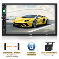 Double Din Car Stereo-7 inch Touch Screen,Compatible with BT TF USB MP5/4/3 Player FM Car Radio,Support Backup Rear View Camera, Mirror Link,Caller ID, Upgrade The Latest Version