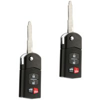 Flip Key Fob Remote fits 2005 2006 2007 2008 Mazda 6 Sedan & Mazda RX-8 (KPU41788), Set of 2