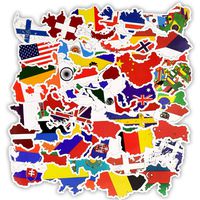50pcs Flags Sticker Sticker of International Worldwide by Country Children Adult Teens Teacher Toddlers Water Bottles Laptop Car Travel Luggage Suitcase Skateboard Decal (National Flag)