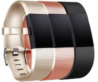 Tobfit Compatible for Fitbit Charge 2 Bands, Sport Replacement Bands Compatible for Fitbit Charge 2 Wristbands, Small/Large (b-Champagne Gold, Rose Gold, Black, Large)