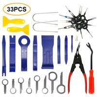 GLISTON 33 pcs Auto Trim Removal Tool, Pry Tool Kit, Car Clip Plier Fastener Remover, Car Upholstery Repair Kit with Storage Bag for Trimming Vehicle Radio, Door Panel, Window, Interior Accessories