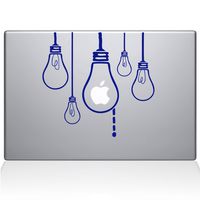 The Decal Guru 0190-MAC-13A-DB Idea Light Bulbs Vinyl Sticker, 13" Macbook Air, Blue