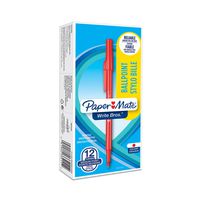 Paper Mate Write Bros Ballpoint Pens, Medium Point (1.0mm), Red, 12 Count (3321131)