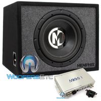 pkg ZED Audio MIKRO I Monoblock 300W RMS Class D Amplifier + Memphis 15-PRXE12S 12" 300W RMS 2-Ohm Enclosed Subwoofer