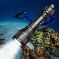 ORCATORCH Upgraded Version D550 Dive Light 1000 Lumens Scuba Safety Torch XM-L2 LED Submarine Flashlight with 3400mAh Battery, Charger, Wrist Strap, Lanyard, Waterproof O-Rings