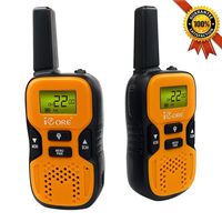 iCore Walkie Talkies for Kids, Long Range Walkie Talkie with 2 Way Radios (Pair), 22 Channel Walky Talk Rechargeable, Built-in Flash Light for Girls Boys Toys Age 6 7 Year Old Up (Orange)