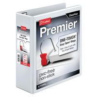Cardinal Premier Easy Open 3-Ring Binder, 3", ONE-Touch Easy Open Locking Slant-D Rings, 650-Sheet Capacity, ClearVue Cover, PVC-Free, White (10330)