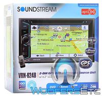 Soundstream VRN-624B in-Dash 2-DIN 6.2" Touchscreen LCD DVD Receiver with Bluetooth and GPS Navigation