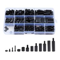 Litorange 320PCS M4 Male Female Nylon Hex Spacer Standoff Screw Nut Threaded Pillar PCB Motherboard Assorted Assortment Kit (Black)