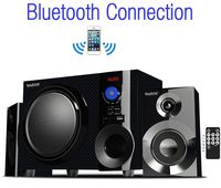 Boytone BT-210FD, Ultra Wireless Bluetooth Main unit, Powerful Sound with Powerful Bass System 30 watt, Excellent Quality Clear Sound & FM radio, with Remote Control Aux Port, SB/SD/ for Smartphone's , Tablets , Desktop Computers , Laptops ,Black Color