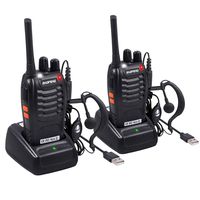 Neoteck 2 PCS Walkie Talkies Long Range 16 Channel 2 Way Radio FRS462MHz Walky Talky Rechargeable with USB Charger Original Earpieces for Field Survival Biking Hiking