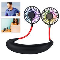 Leipple Neck Fan Portable- Neckband Fan USB Charging Hand Free - Personal Mini Sport Fan - Rechargeable with 3 Speeds Adjustable and LED Light for Sports Travel Outdoor Office Reading