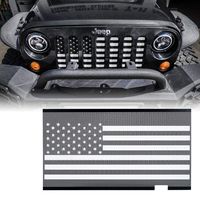 Xprite Grill Insert Mesh with Black & White America U.S Flag for 2007-2018 Jeep Wrangler JK Stock Grille