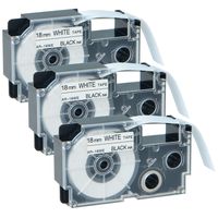 GREENCYCLE 3 Pack Compatible XR-18WE XR-18WE2S Black on White Label Tape 3/4"x 26'(8m) for KL100 KL120 KL750 KL430 KL820 Label Printer