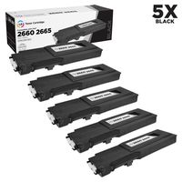 LD Compatible Toner Cartridge Replacement for Dell 593-BBBU Extra High Yield (Black, 5-Pack)
